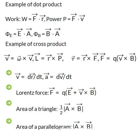 Vector Formulas - TUTOR TTD