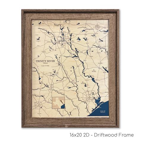 Trinity River Map | Wooden Maps | thirtyAXIS