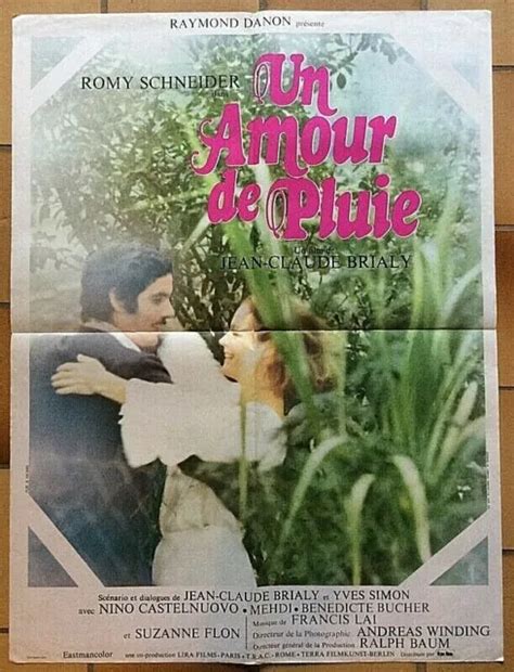 AFFICHE ANCIENNE CINEMA Un Amour De Pluie 1974 Avec Romy Schneider