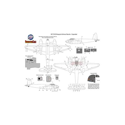 Barracuda Studios Decal De Havilland Mosquito Airframe Schablonen