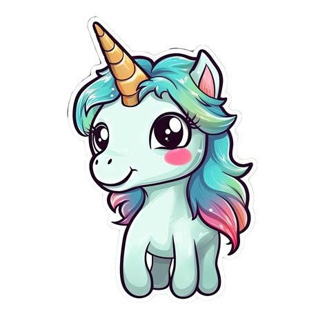 Cute Cartoon Unicorn Sticker 24487939 Png