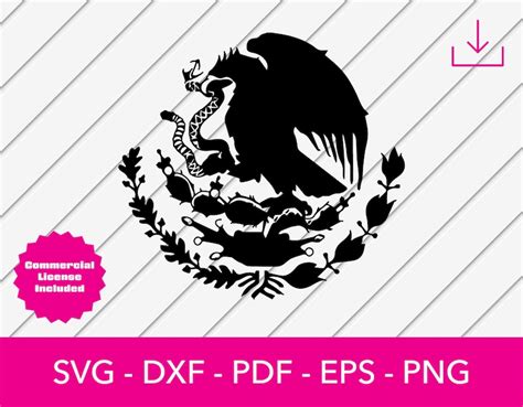 Mexico Svg Mexico Coat Of Arms Eagle Mexico Flag Svg Etsy