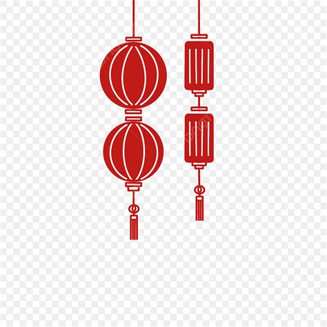 Red Lantern Png Image Red Paper Cut Wind Red Lantern Festival Lantern