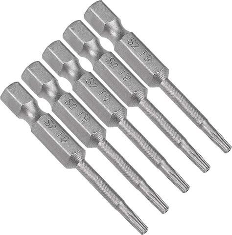 Uxcell 5 Pcs T40 Magnetic Torx Screwdriver Bits 1 4 Inch Hex Shank 3