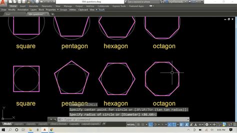 How To Draw Pentagons Hexagons And Octagons Using The Polygon Command In