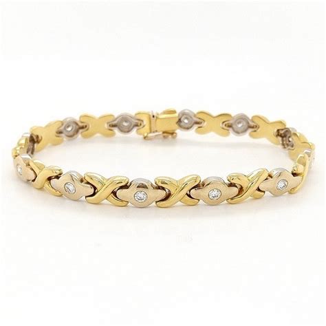 18 Kt White Gold Yellow Gold Bracelet Diamonds Catawiki