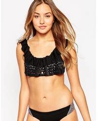 Black Ruffle Bikini Tops For Women Women S Fashion Lookastic