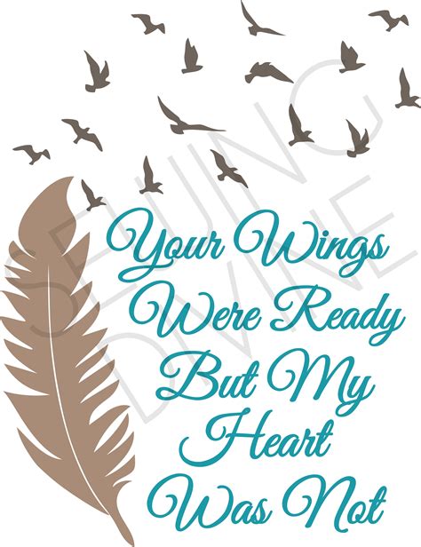 Loss Memorial Cut File Grief Sympathy Vinyl Decal Your Wings Were Ready