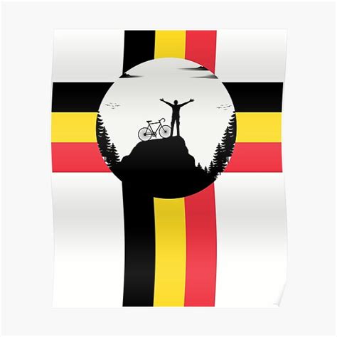 Belgium Cycling Belgian Flag Poster By Gg Red Redbubble