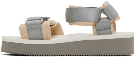 Suicoke Gray White Cel Po Sandals Suicoke