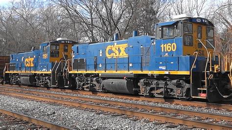 Csx Q Freight Train With Three Emd Mp Switchers Youtube