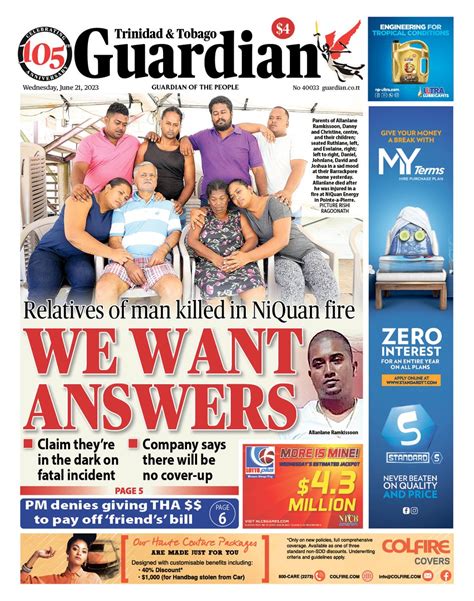 Cnc3tv On Twitter Trinidad And Tobago Guardian Wednesday 21 June 2023 Read Today S Big