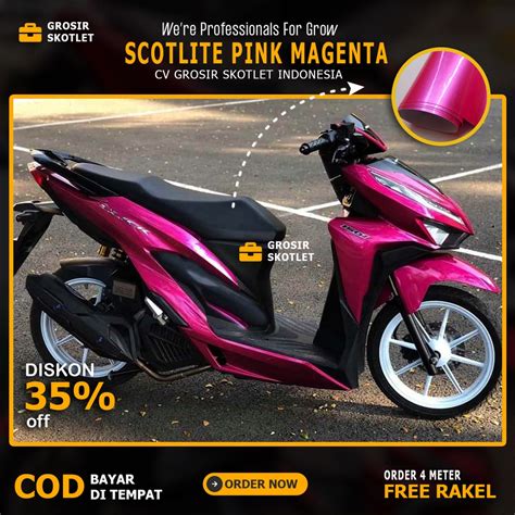 Jual ALL NEW FLASH SALE Stiker Skotlet Pink Magenta Scotlite Motor