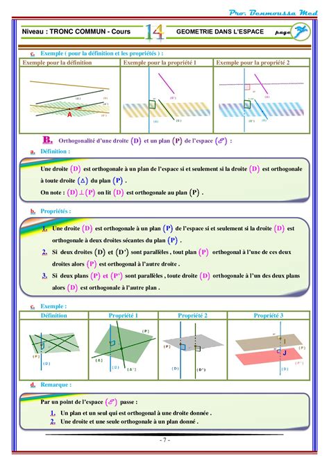 G Om Trie Dans L Espace Cours Alloschool