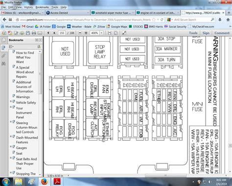 Kenworth T800 Fuse Panel Diagram For 2002 Model Year