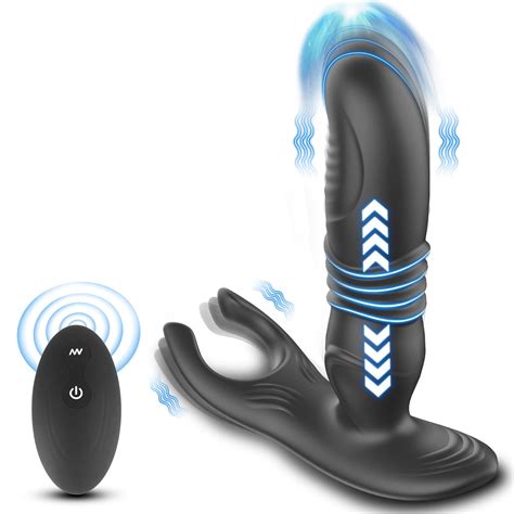 Thrusting Anal Vibrator Vibrating Prostate Massager With 10 Thrusting