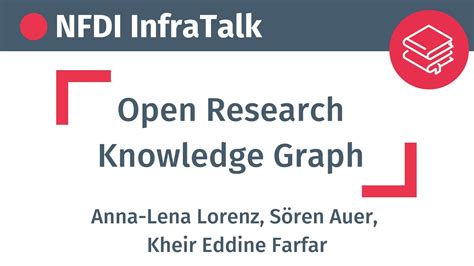 NFDI InfraTalk Open Research Knowledge Graph 4 September 2023 YouTube