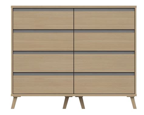 Thames Natural Oak 4 Drawer Double Chest