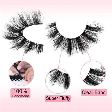 Lanflower Clear Band Cat Eye False Lashes Pairs Natural Look Faux