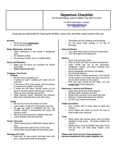 FREE 33+ Departure Checklist Samples in PDF | MS Word