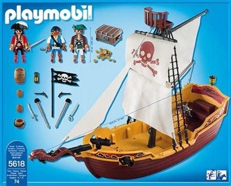 PLAYMOBIL Red Serpent Pirate Ship Indoor Fun Play Figures Kids Playset ...