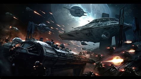 Photo Of A Military Battle In A Star Wars Image Background Pictures Of