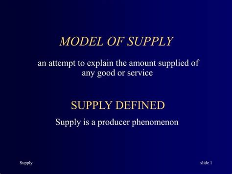 supply equation