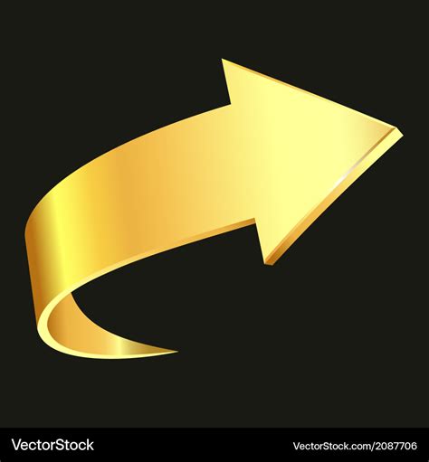 Gold Arrow Royalty Free Vector Image Vectorstock