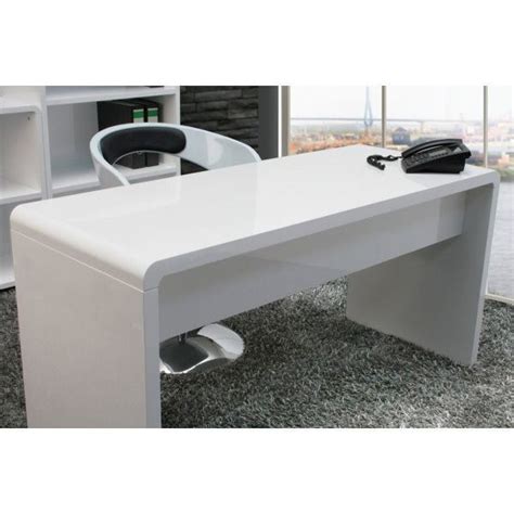 Lumiere Curved Home Office Desk In High Gloss White Buy Office Desks