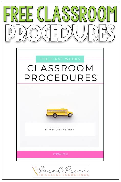 Looking For An Easy Classroom Procedures Checklist Click The Picture