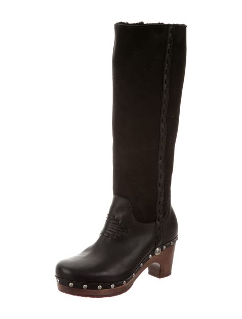 Ugg Australia Platform Knee High Boots Black Boots Shoes