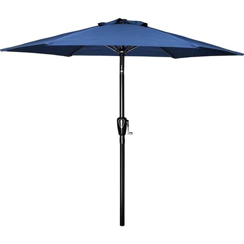 Sunrinx Ft Outdoor Patio Umbrella With Button Tilt In Blue Mg Hw