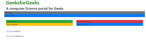 Bootstrap Grid System Geeksforgeeks