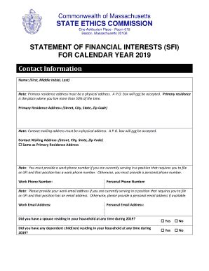 Fillable Online File Or View Statements Of Financial Interests Sfi