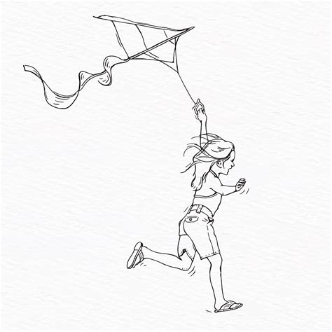 Girl Flying Drawing