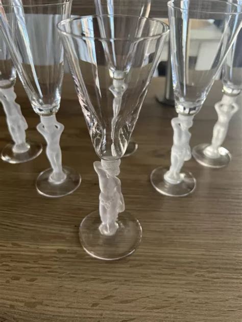 6 SUPERBE ANCIENNE Flutes Verres à CHAMPAGNE en CRISTAL de BAYEL