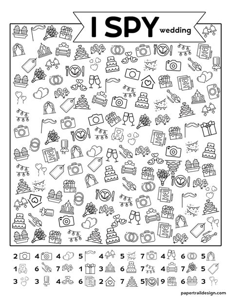 Free Printable I Spy Wedding Game Paper Trail Design