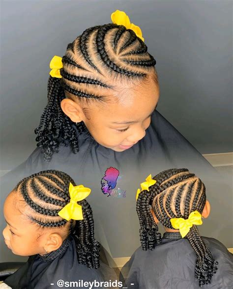 Pin By Aubrey On Lil Girl Hairstyles In 2020 Feed In Braids Ponytail