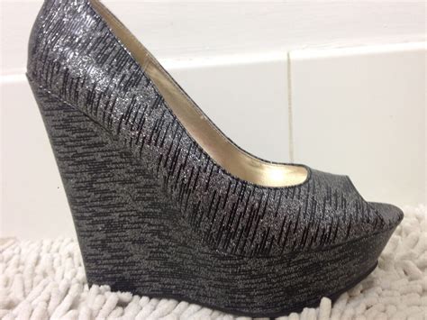 Sparkly Black Wedges