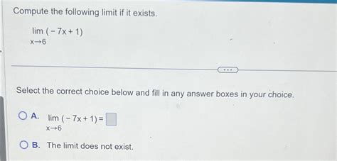 Solved Compute The Following Limit If It