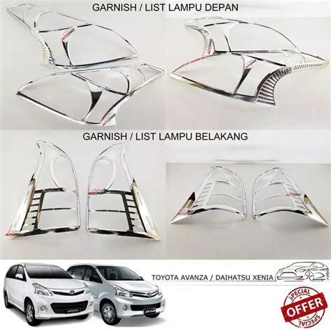 Jual Paket Garnish Lampu Depan Belakang All New Avnaza Xenia Crome Di