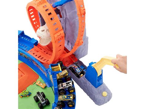 Hot Wheels Monster Trucks Estadio Vulcão e T Rex Mattel GYL Juguetilandia