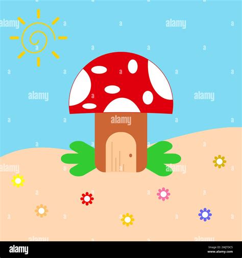 Mushrooms In The Forest A Vector Of Fantasy Mushroom House Mushroom