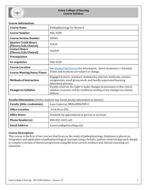 Nsg Exam Syllabus Version Winter Blueprint Exam