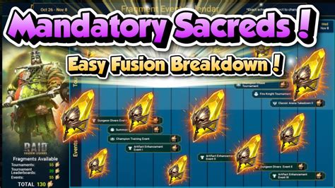 Easy Fusion Breakdown And Sacred Shard Pulls Raid Shadow Legends