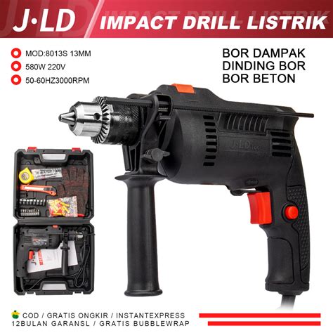 JLD Mesin Bor Listrik 13 Mm Impact Drill 580W Serba Guna Komplit 220V