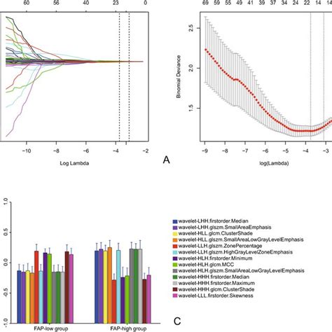 Radiomic Feature Selection A Coefficients Of Each Feature In The Least Download Scientific