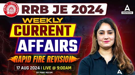 August Weekly Current Affairs Rrb Je Current Affairs Revision