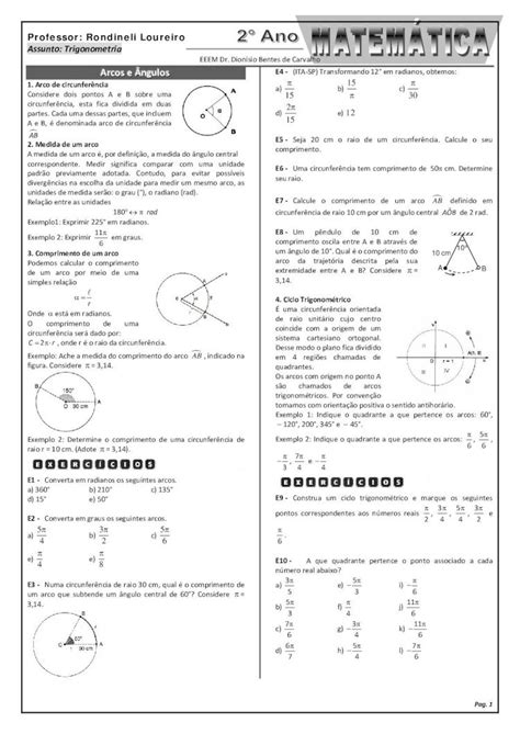 PDF Apostila Trigonometria Arcos E Angulos DOKUMEN TIPS