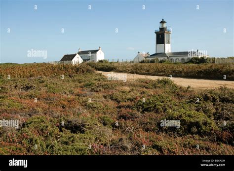 Pen Men Lighthouse In Wild Moor Groix Island Brittany France Stock